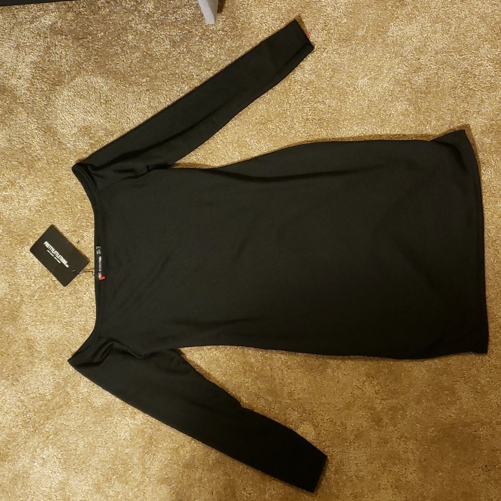 NWT pretty little thing black bodycon dress size 8